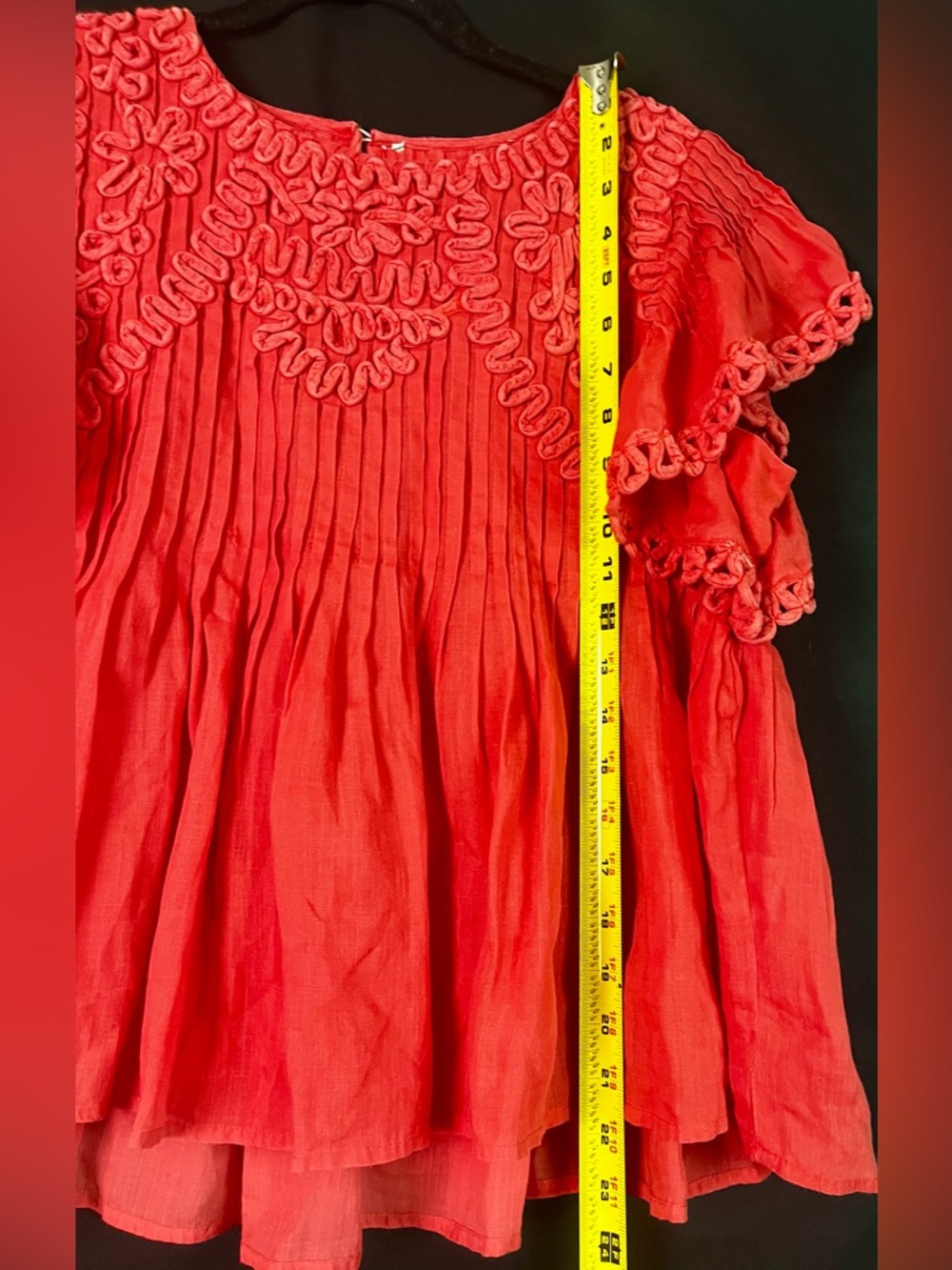 Sea New York Red/Coral Frida Flutter-Sleeve Top - Picture 8 of 13